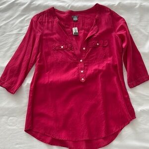 Women's Red Button-Up Top